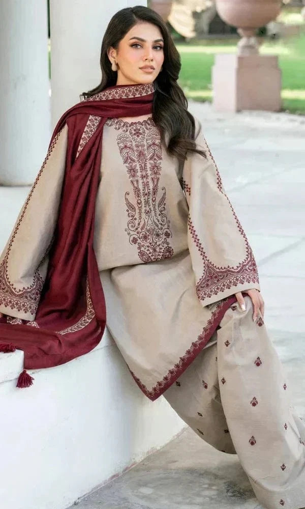 Sapphire D-99 Embroidered Dhanak 3pc