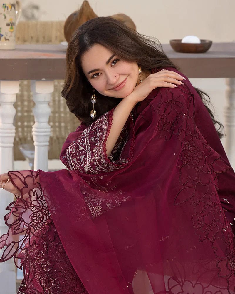 Lawn Suit with Chiffon Embroidered Dupatta