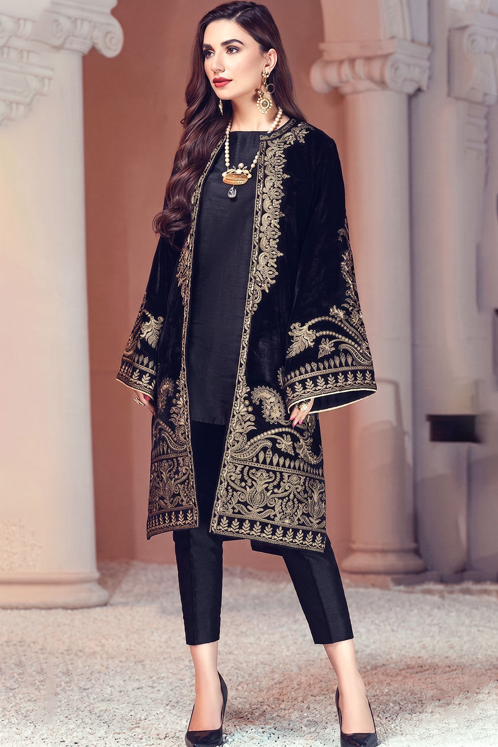 Maria B D-472 Velvet Embroidered 3pc