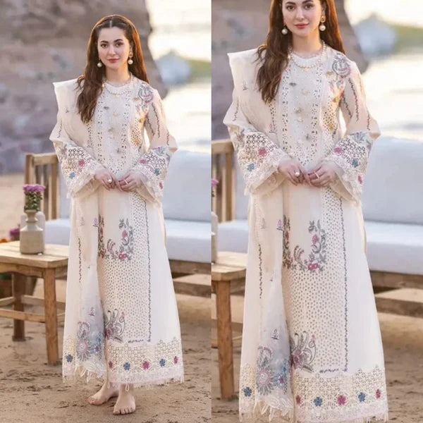 Qalamkaar QL-1020 Chikenkari Embroidered Dhanak 3pc