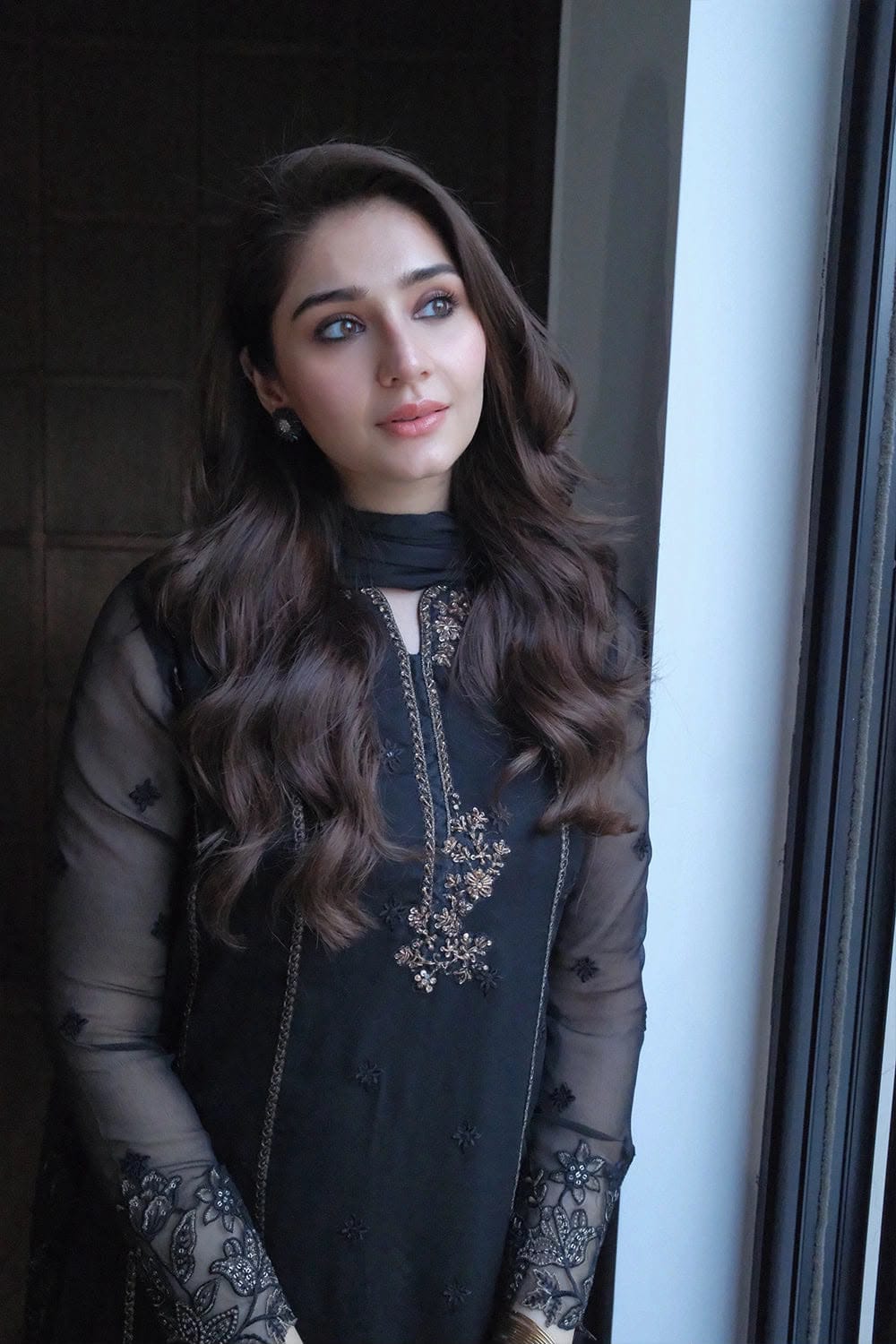 Chiffon Suit with Heavy Embroidered Chiffon Dupatta & Malai Trouser