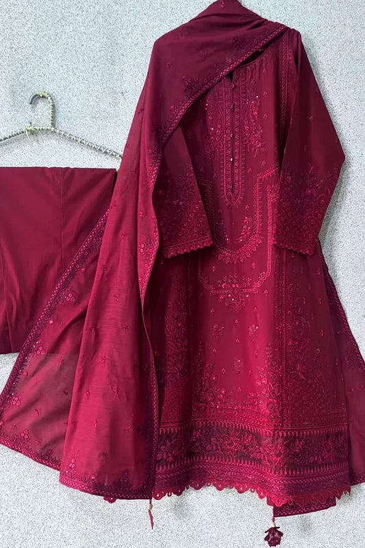 Zarqash D-210 Embroidered Lawn 3pc
