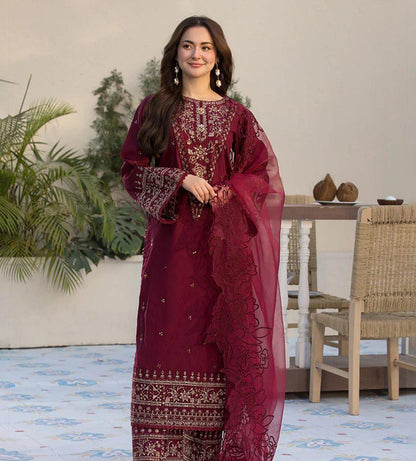 Lawn Suit with Chiffon Embroidered Dupatta