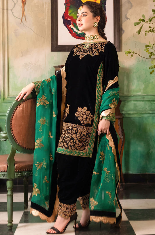 Zainab Chottani ZC-009 Velvet Embroidered 3pc