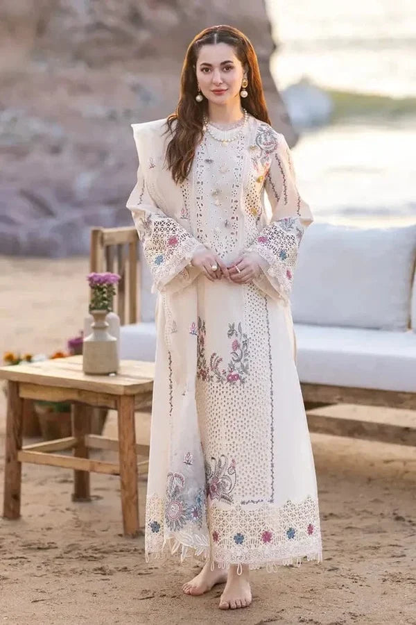 Qalamkaar QL-1020 Chikenkari Embroidered Dhanak 3pc